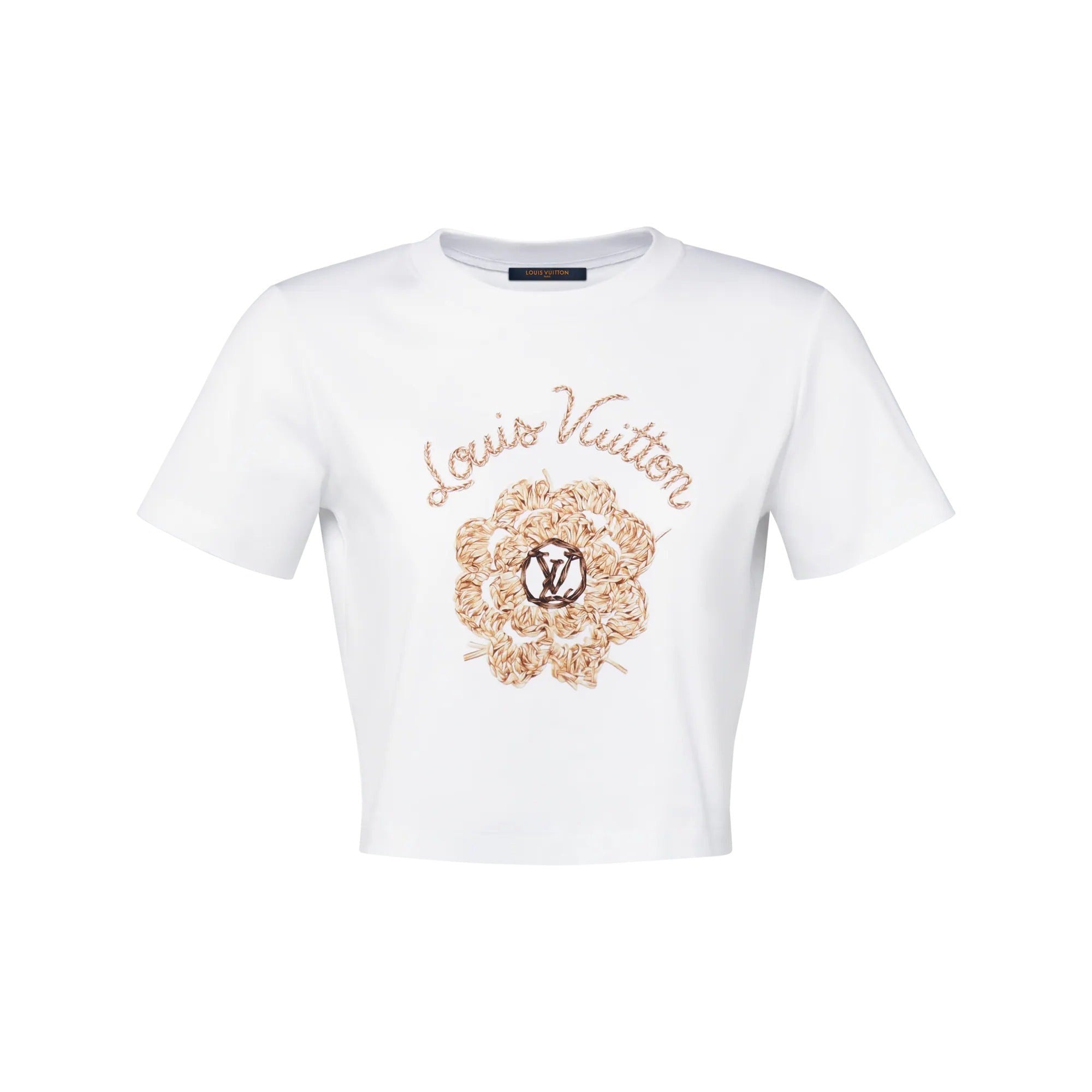 Woven Flower Print Crop Top