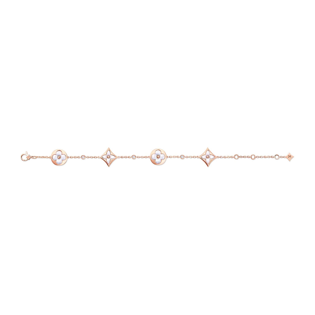 Color Blossom BB Star and Sun Multi-Motif Bracelet, Pink Gold, White Mother-of-Pearl and Diamonds