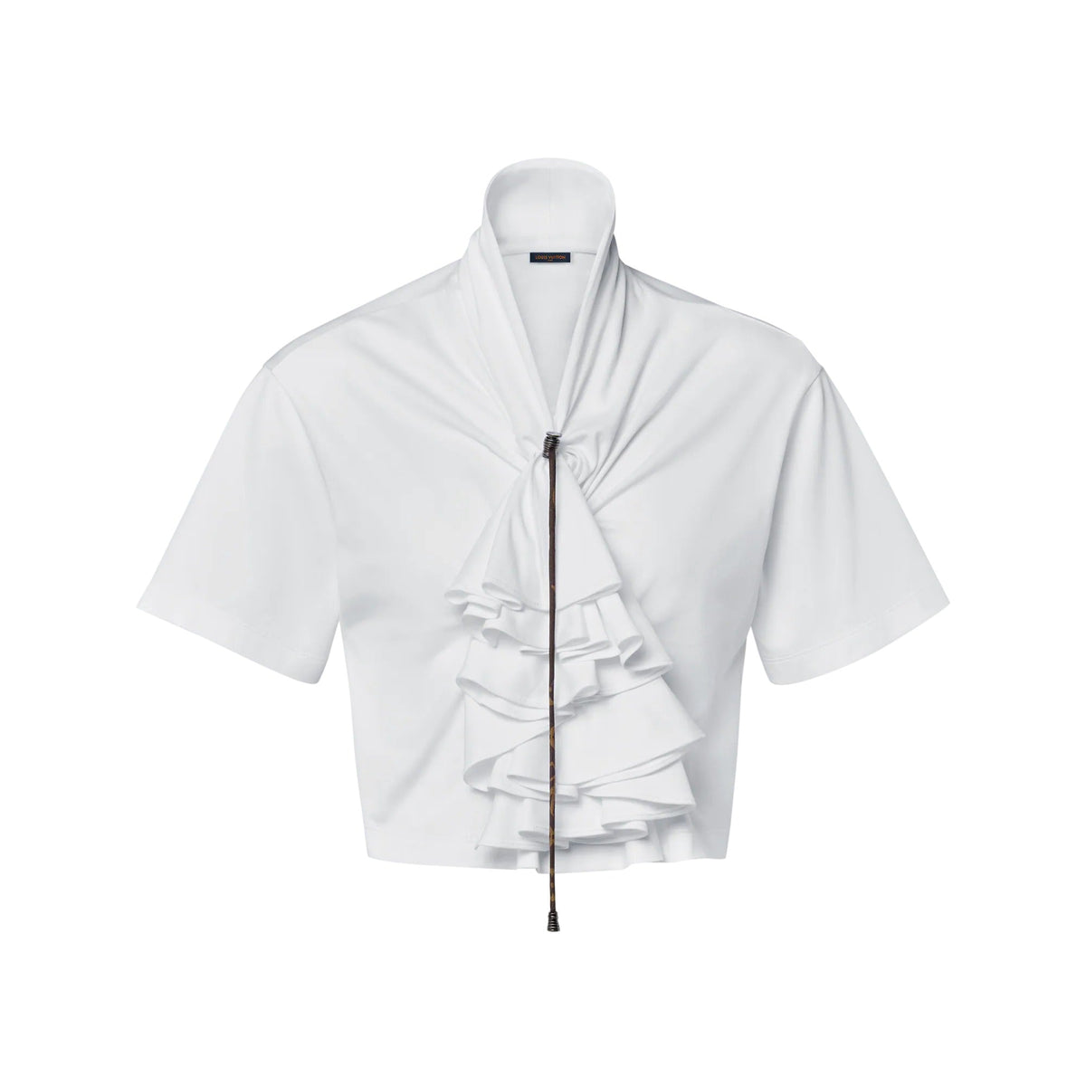 Gathered Ruffle Crop Top