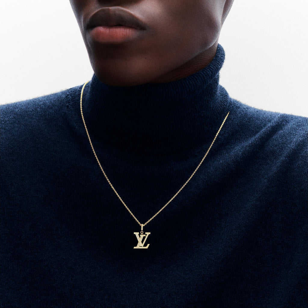 LV Medium Pendant, Yellow Gold And Diamonds