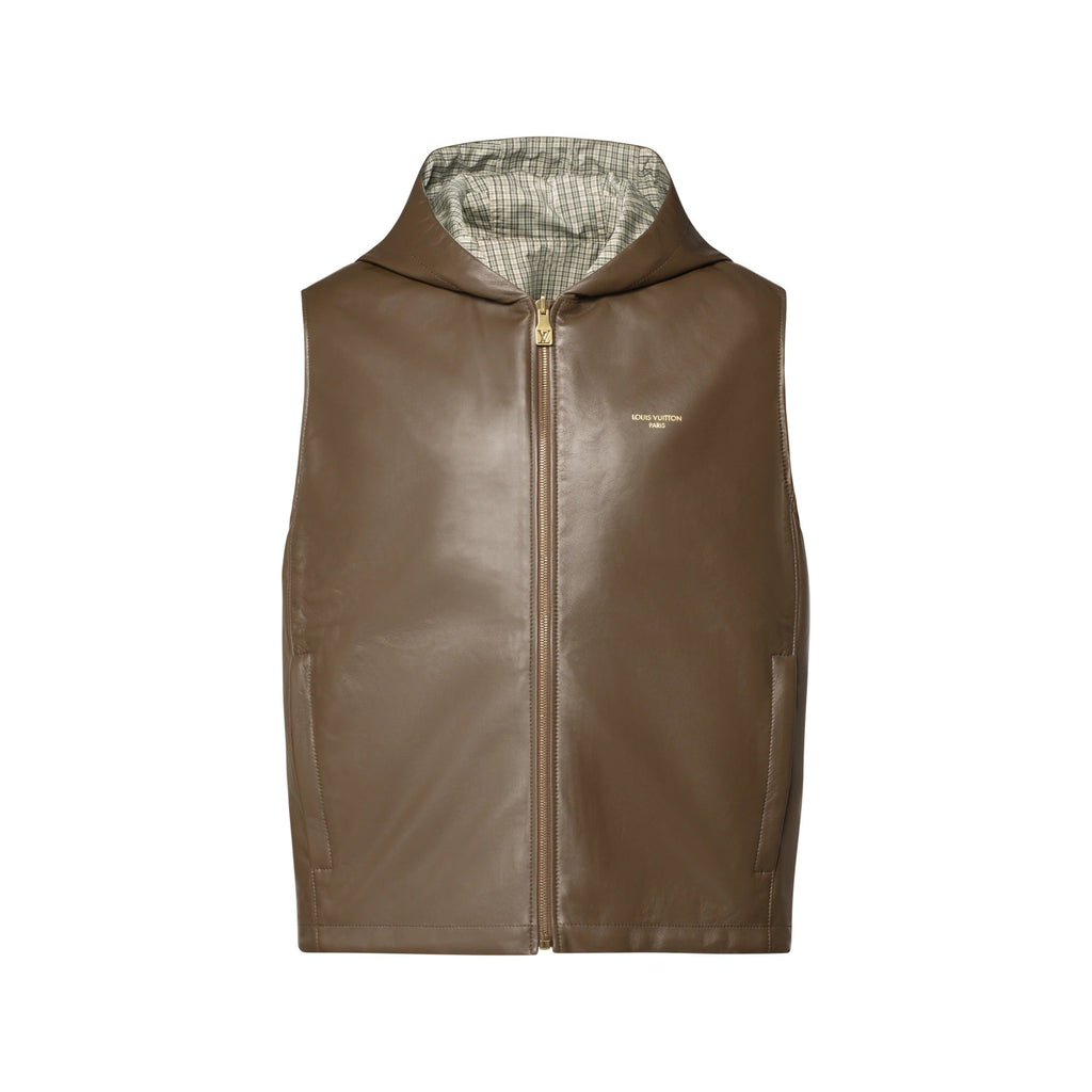 Monogram Check Reversible Leather Gilet