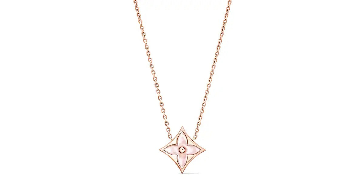 Color Blossom M Star Pendant, Rose Gold and Pink Mother-of-Pearl