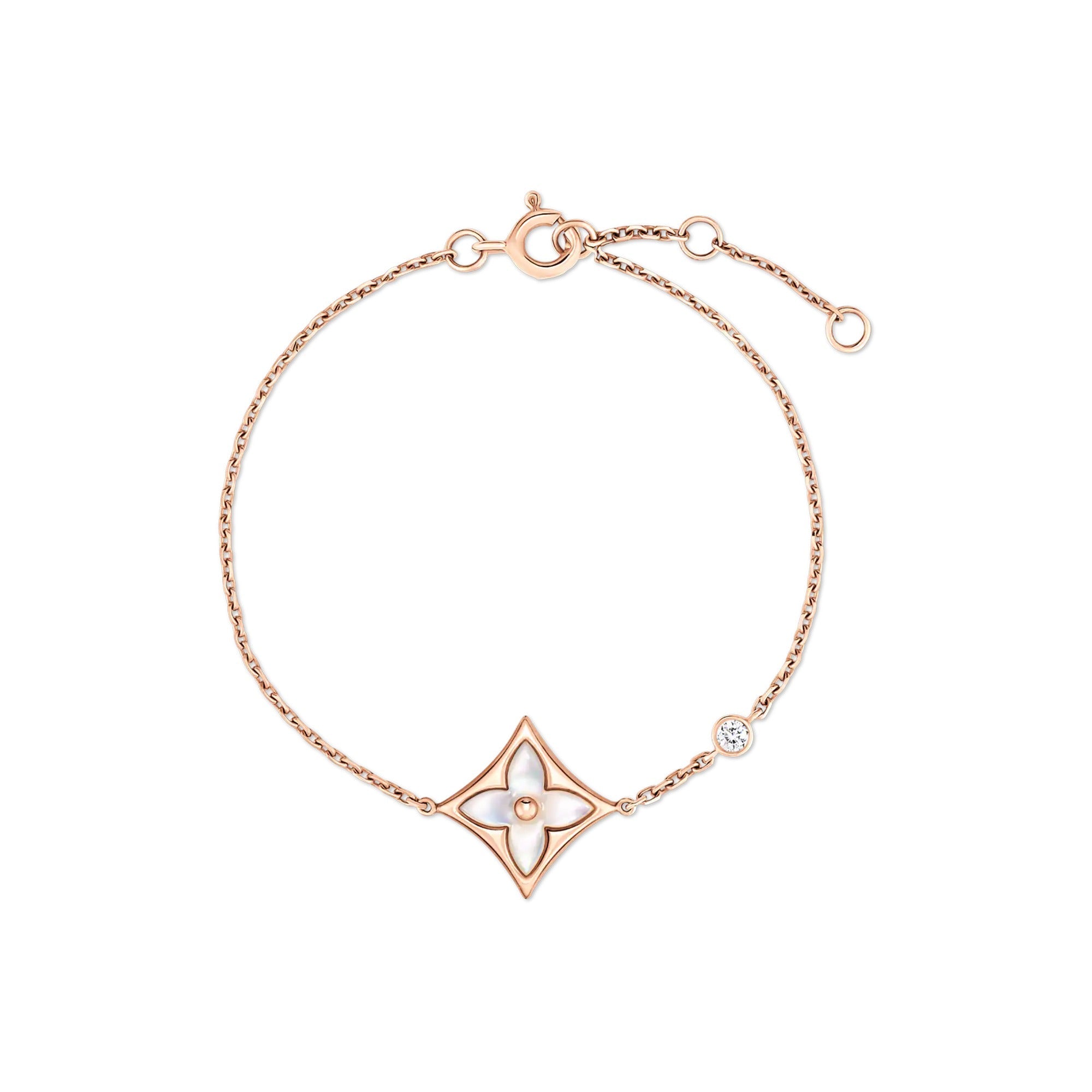 Color Blossom BB Star Bracelet, Pink Gold, White Mother-of-Pearl and Diamond