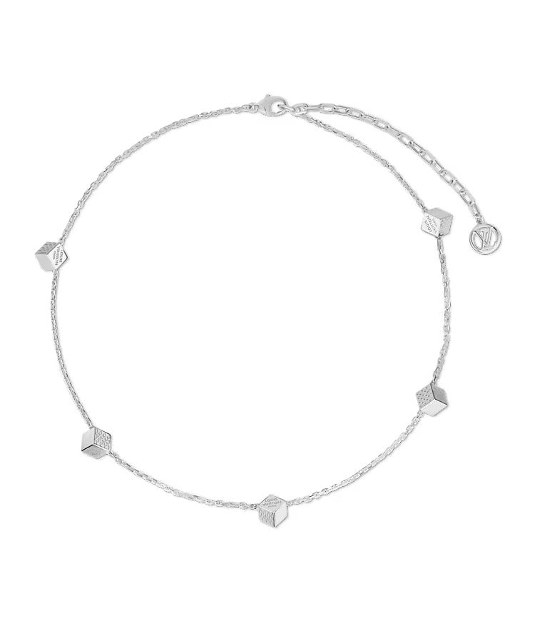 LV Cube Necklace Silver