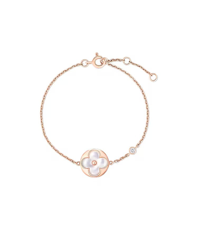 Color Blossom BB Sun Bracelet, Pink Gold, White Mother-of-Pearl and Diamond