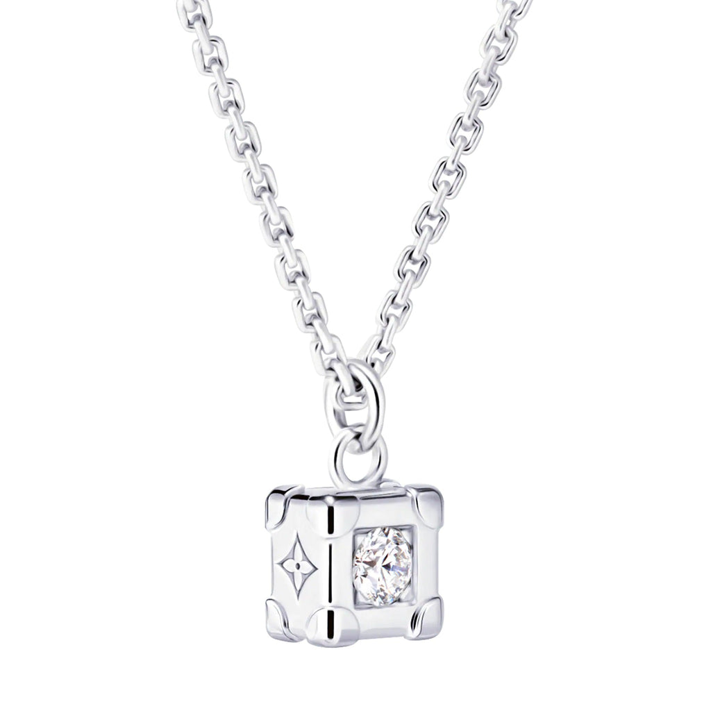 Les Gastons Vuitton Trunk Pendant, White Gold and Diamond