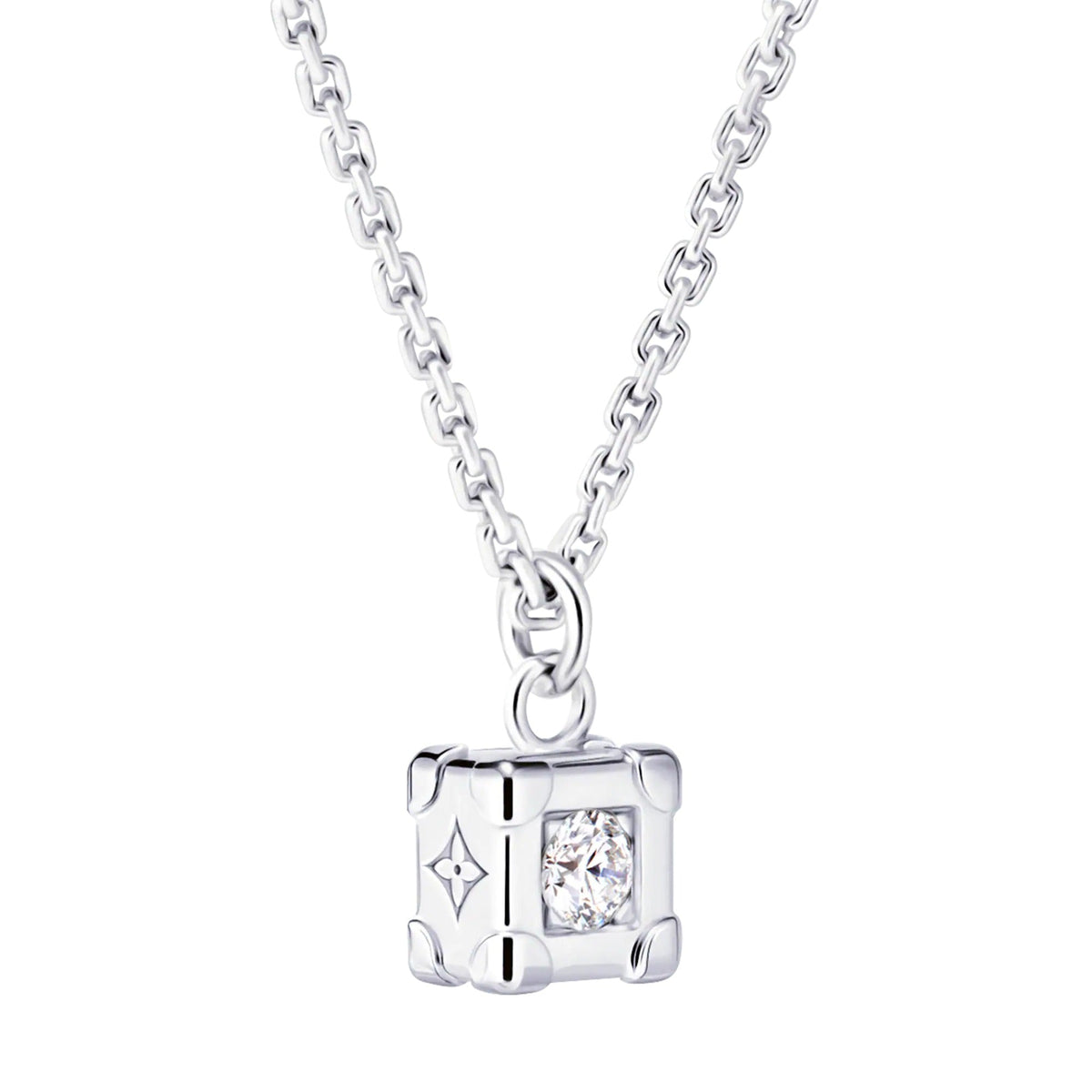 Les Gastons Vuitton Trunk Pendant, White Gold and Diamond