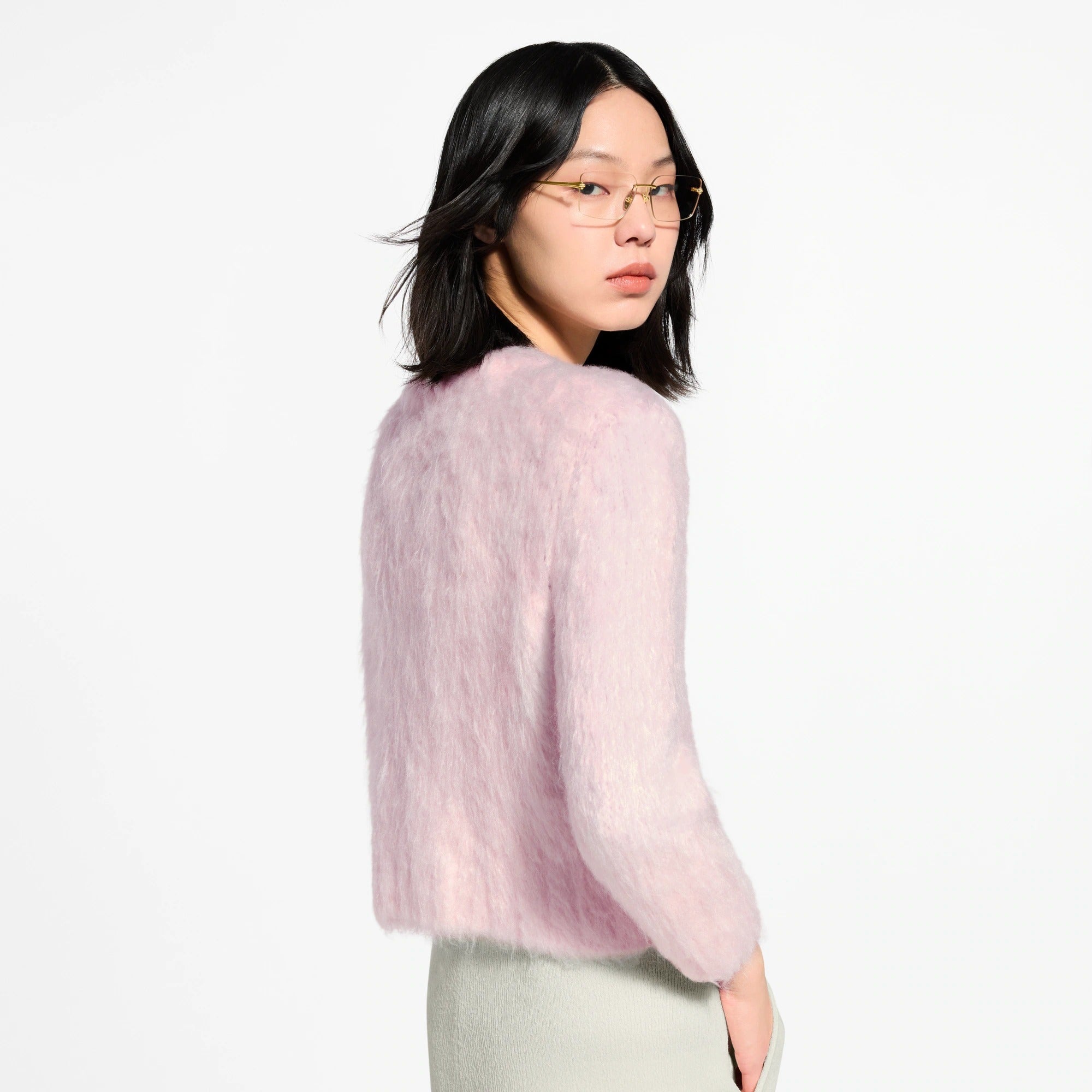 Jewel Button Brushed Cardigan