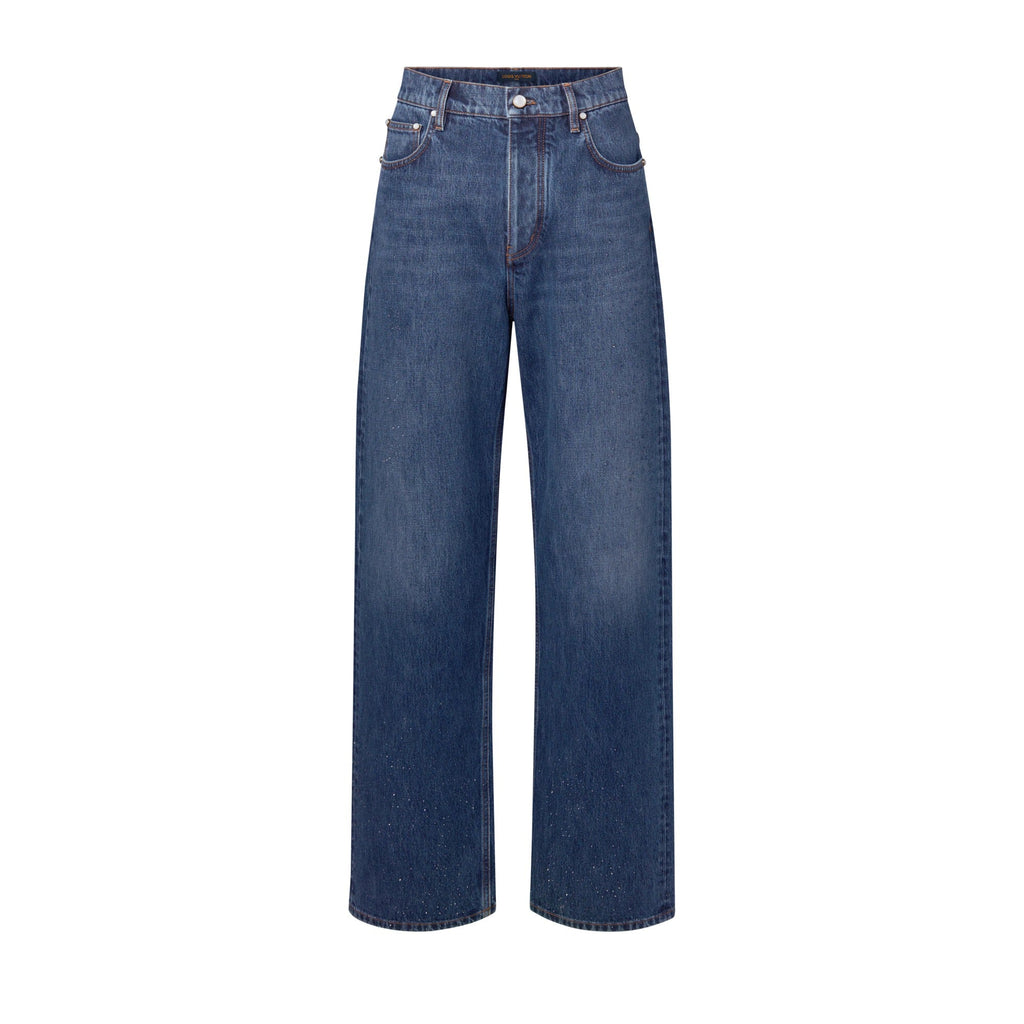 Embellished Denim Skate Pants