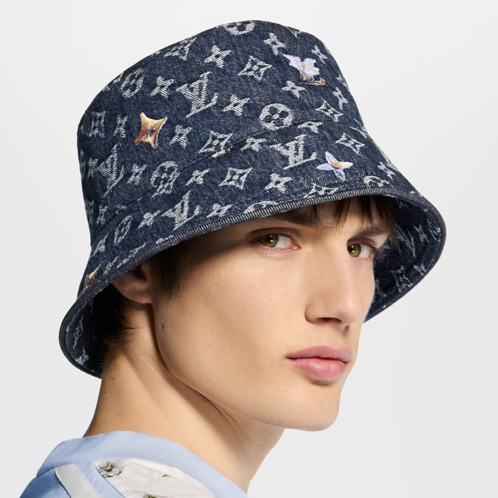 Monogram Flower Denim Bucket Hat