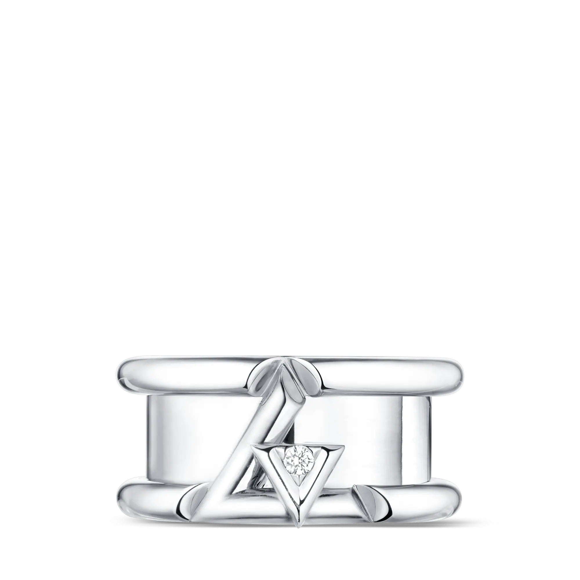 LV Volt One Band Ring, White Gold And Diamond