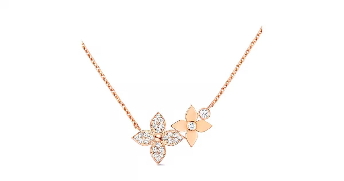 Idylle Blossom Necklace, Pink Gold and Diamonds