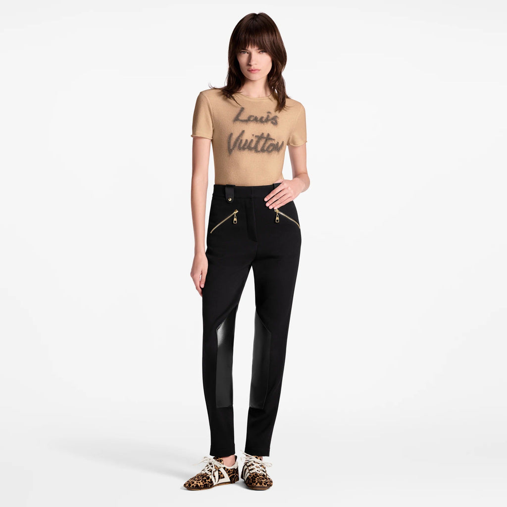 Leather Accent Riding Pants