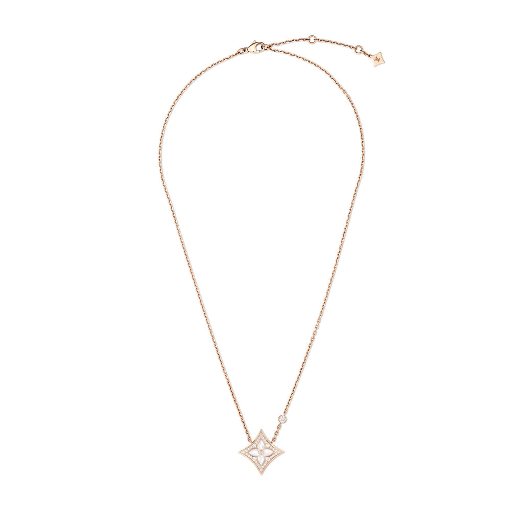 Color Blossom M Star Pendant, Pink Gold, White Mother-of-Pearl and Diamonds