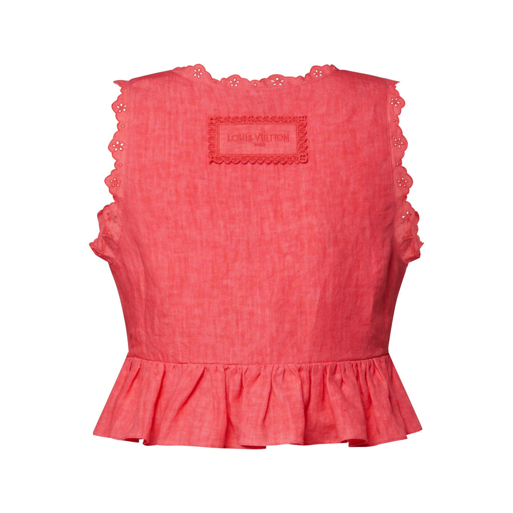 Broderie Trim Peplum Crop Top