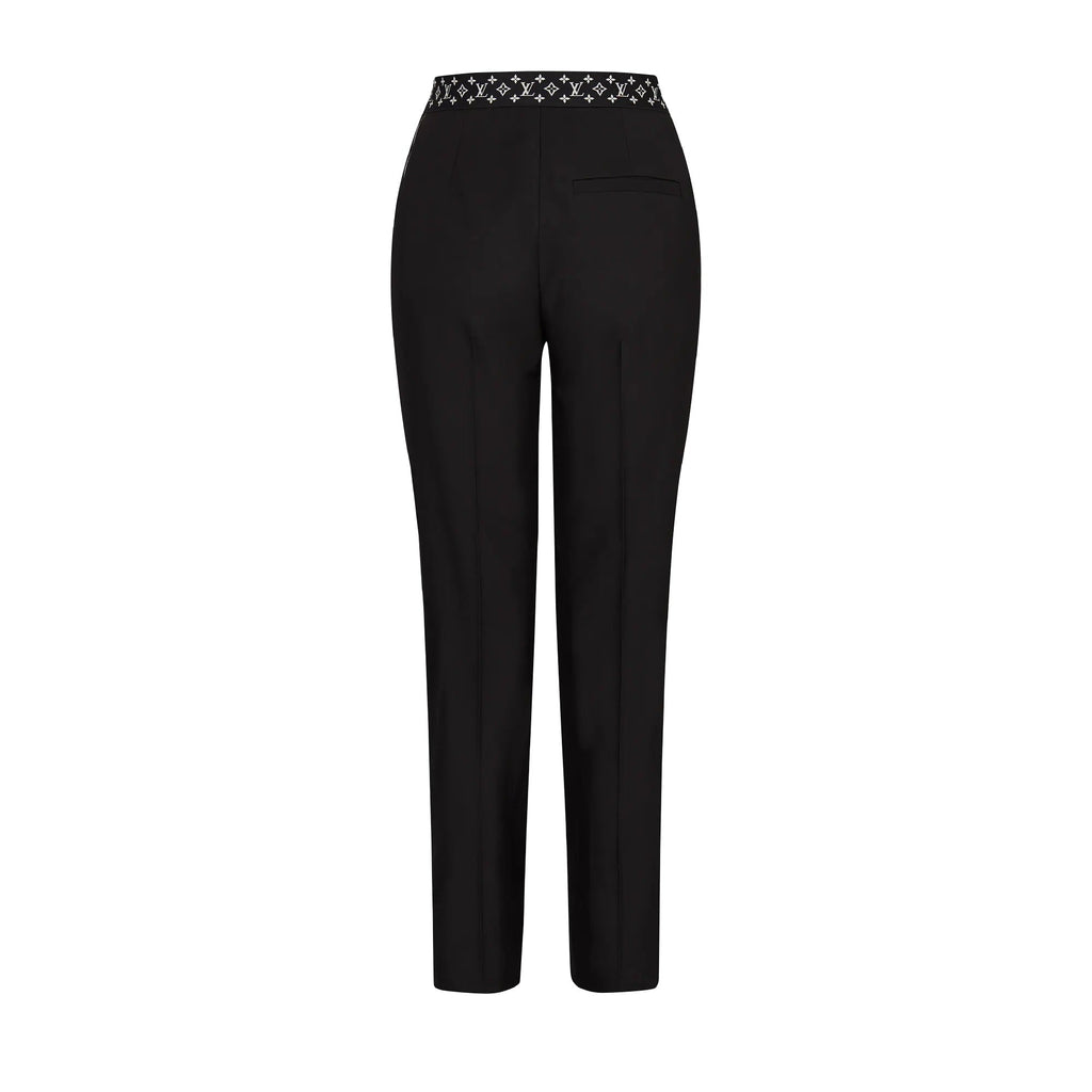 Straight Cut Pants With Monogram Elastic Belt