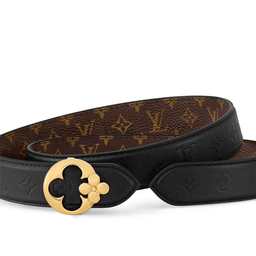 LV Flowergram Round 30mm Reversible Belt