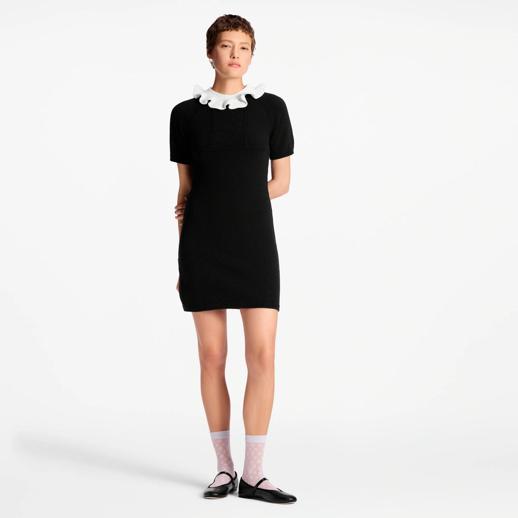 Ruffle Collar Knit Dress