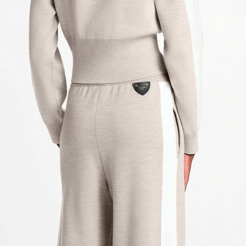 Stripe Accent Wide-Leg Jogging Pants