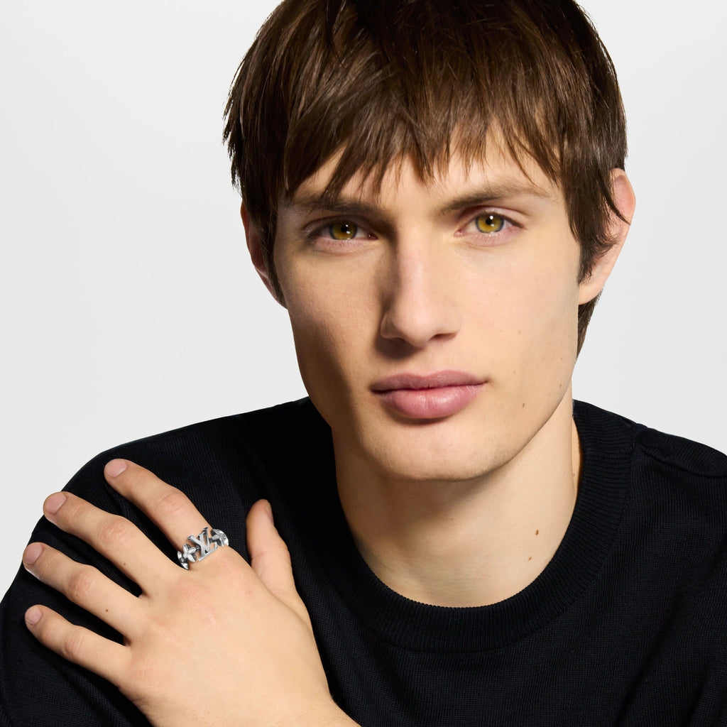 LV Flower Puffy Chain Ring