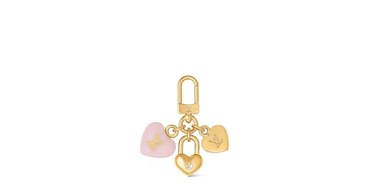 Micro Charms LV Heart Key Holder