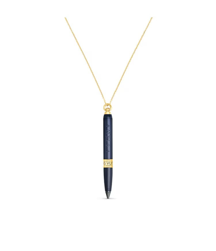 Les Gastons Vuitton Designer Pendant, Yellow Gold and Blue Titanium