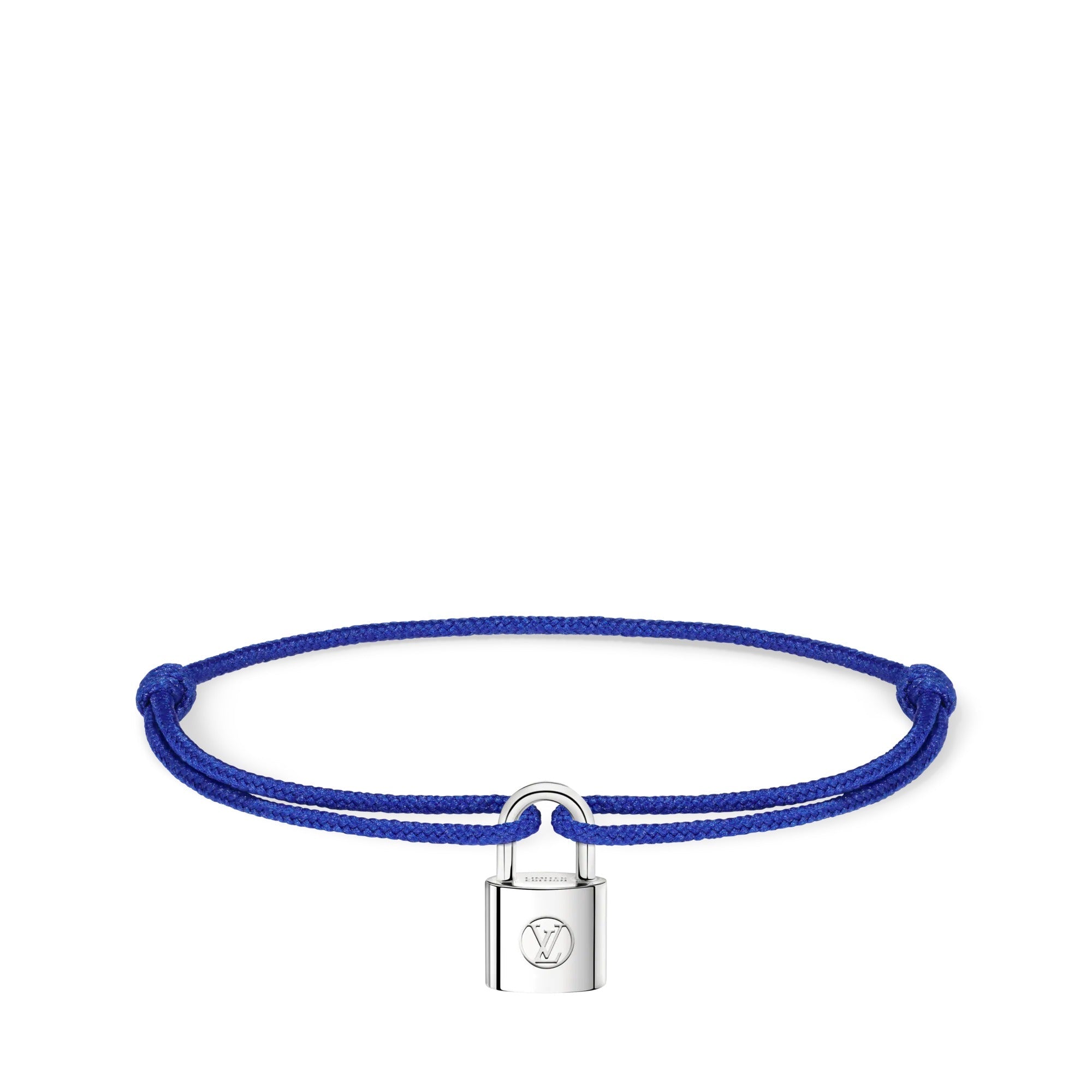 Silver Lockit Bracelet, Sterling Silver and Blue Polyester Cord