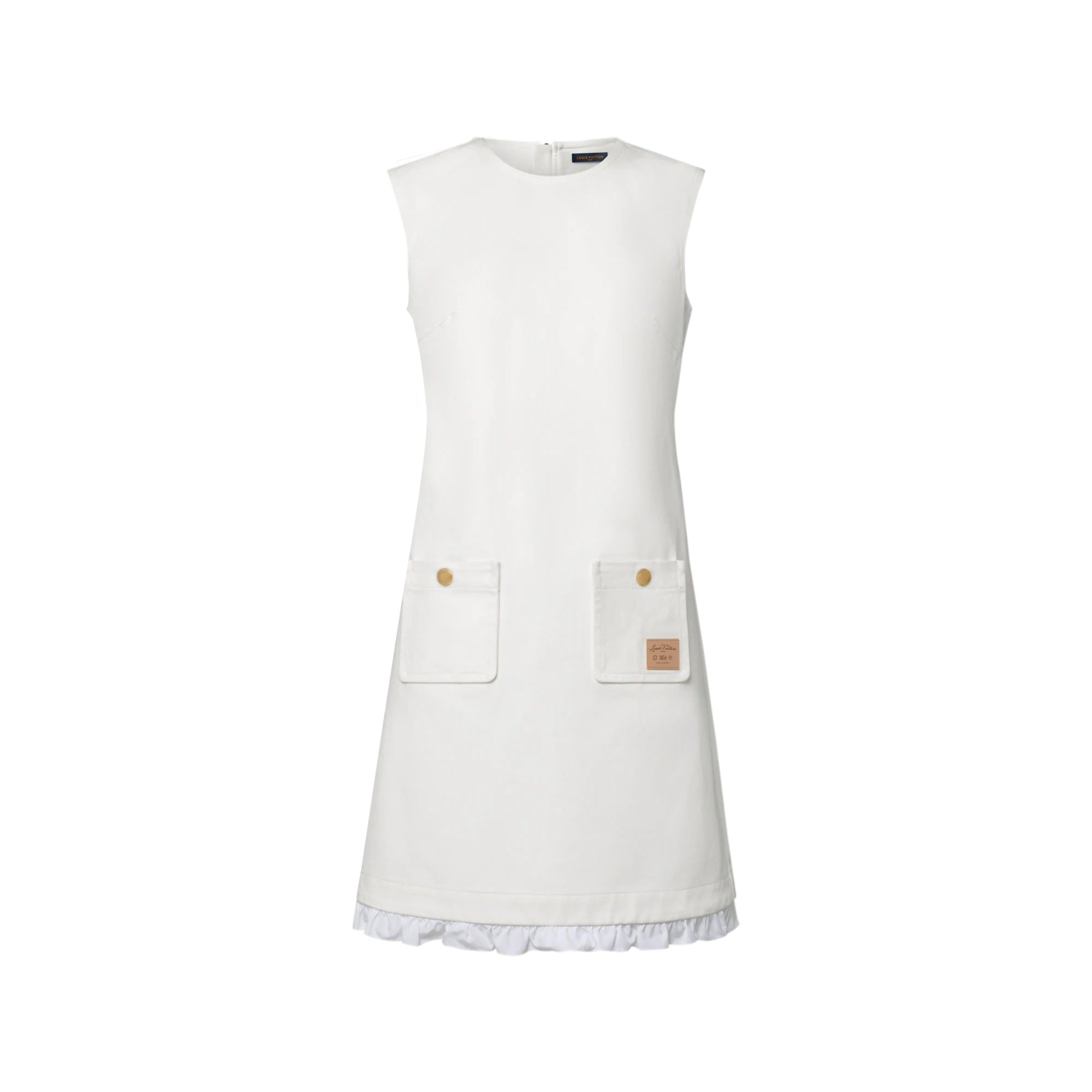 Ruffle Trim Denim Dress