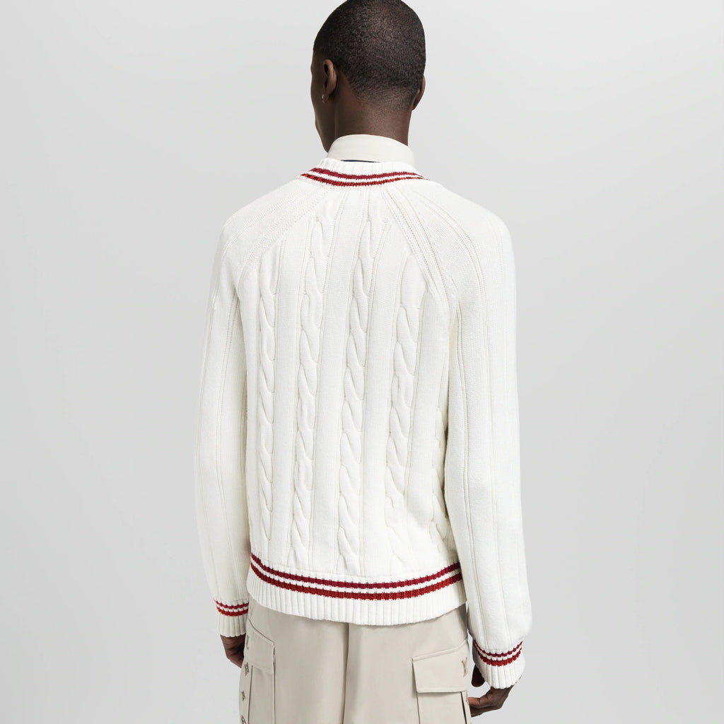 Preppy V-Neck Cable Pullover