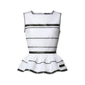 Graphic Lace Accent Peplum Top