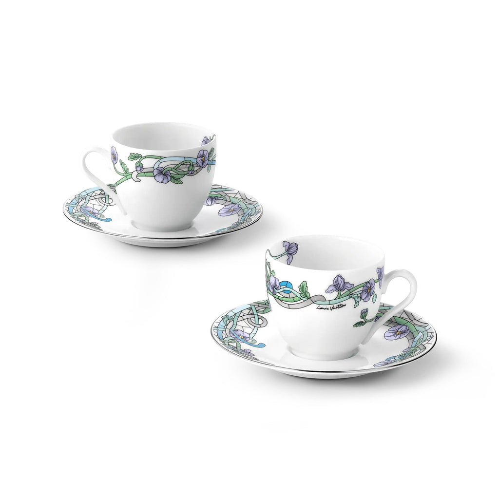 Asnieres Set Of 2 Coffee Cups And Saucers