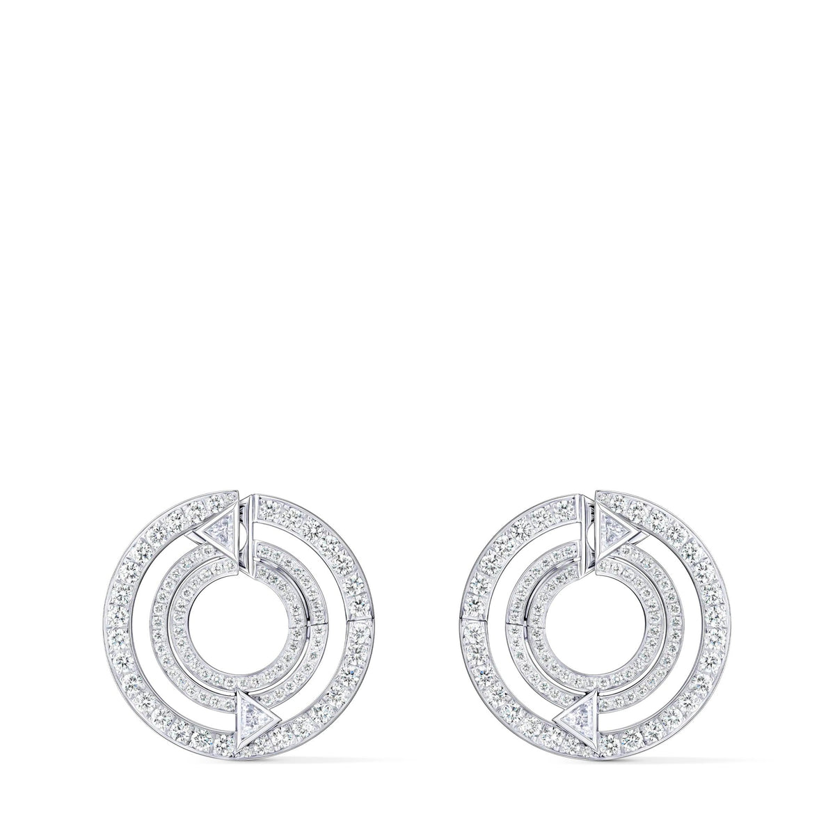 Pure V Hoops, White Gold and Diamonds