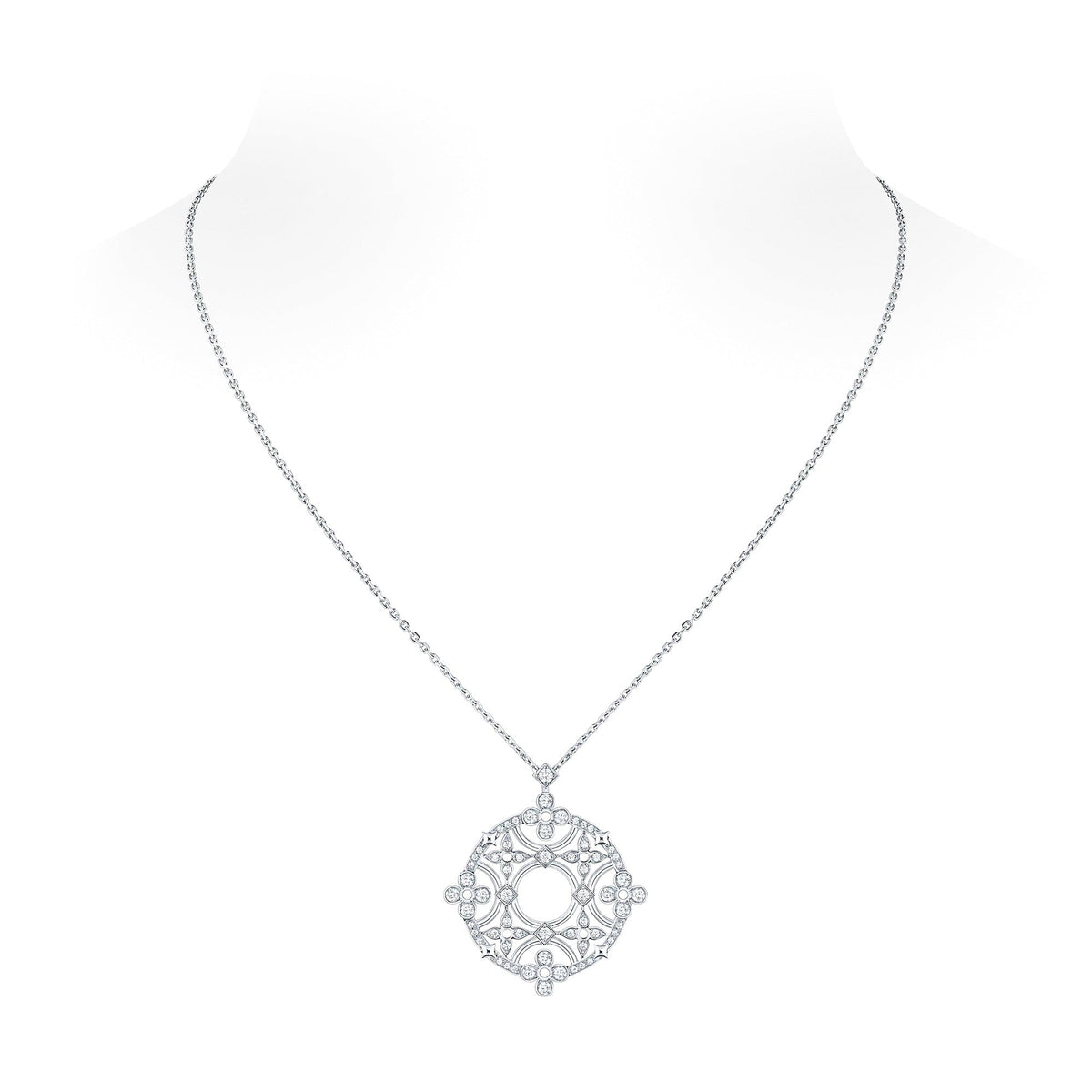 Dentelle Medallion, White Gold And Diamonds