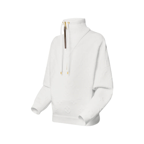 3D Monogram Ribbed Neck Sweater