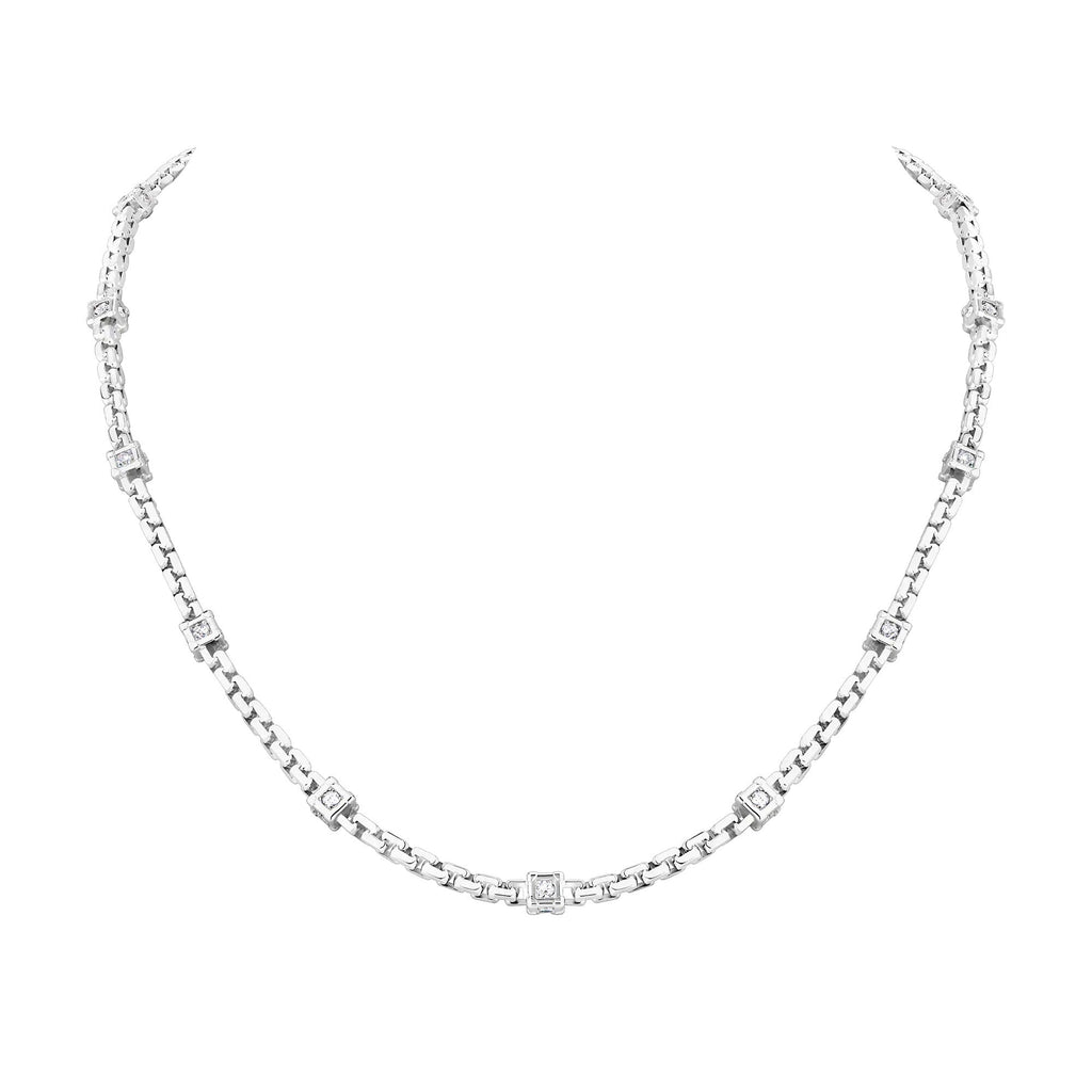 Les Gastons Vuitton Trunk Necklace, White Gold and Diamonds