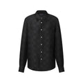 Jacquard Damier Long-Sleeved Silk Shirt