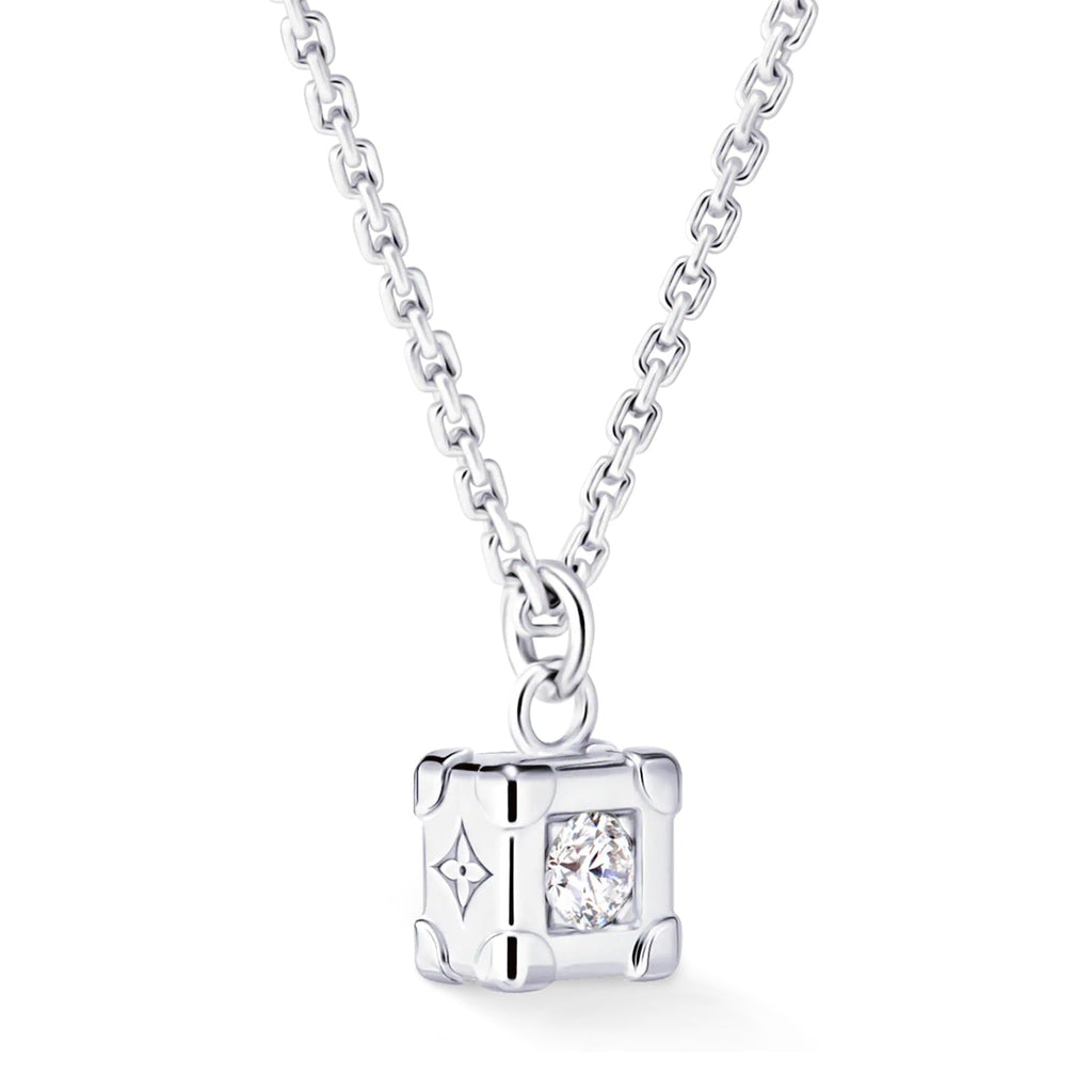 Les Gastons Vuitton Trunk Pendant, White Gold and Diamond