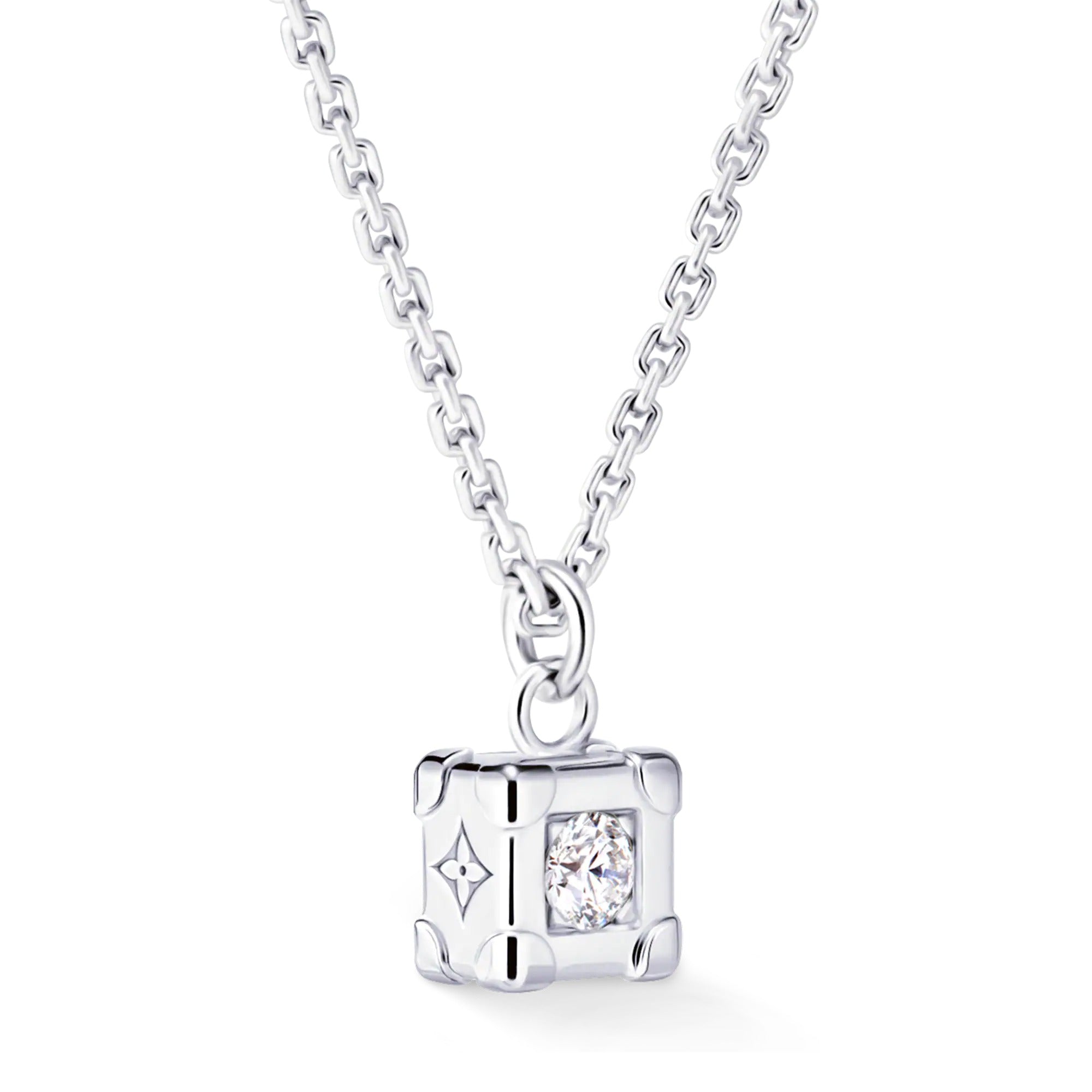 Les Gastons Vuitton Trunk Pendant, White Gold and Diamond