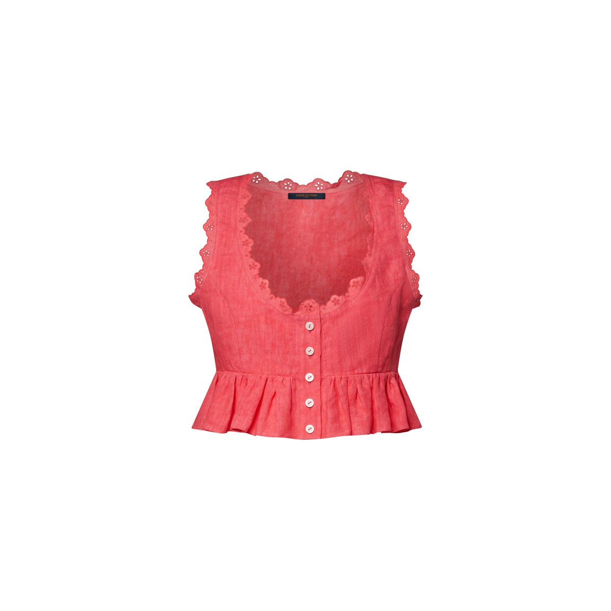 Broderie Trim Peplum Crop Top