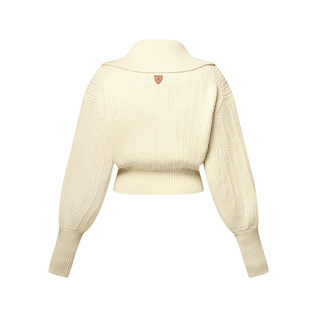 Cropped Rib-Knit Jacket