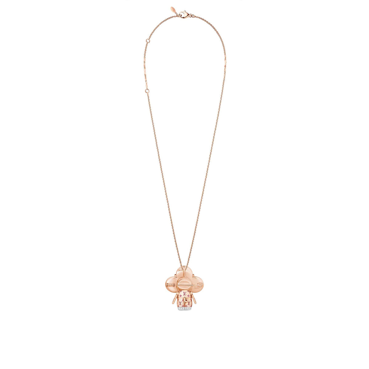 Vivienne Pig Pendant, Pink Gold, Lacquer, Diamonds & Colored Gemstones