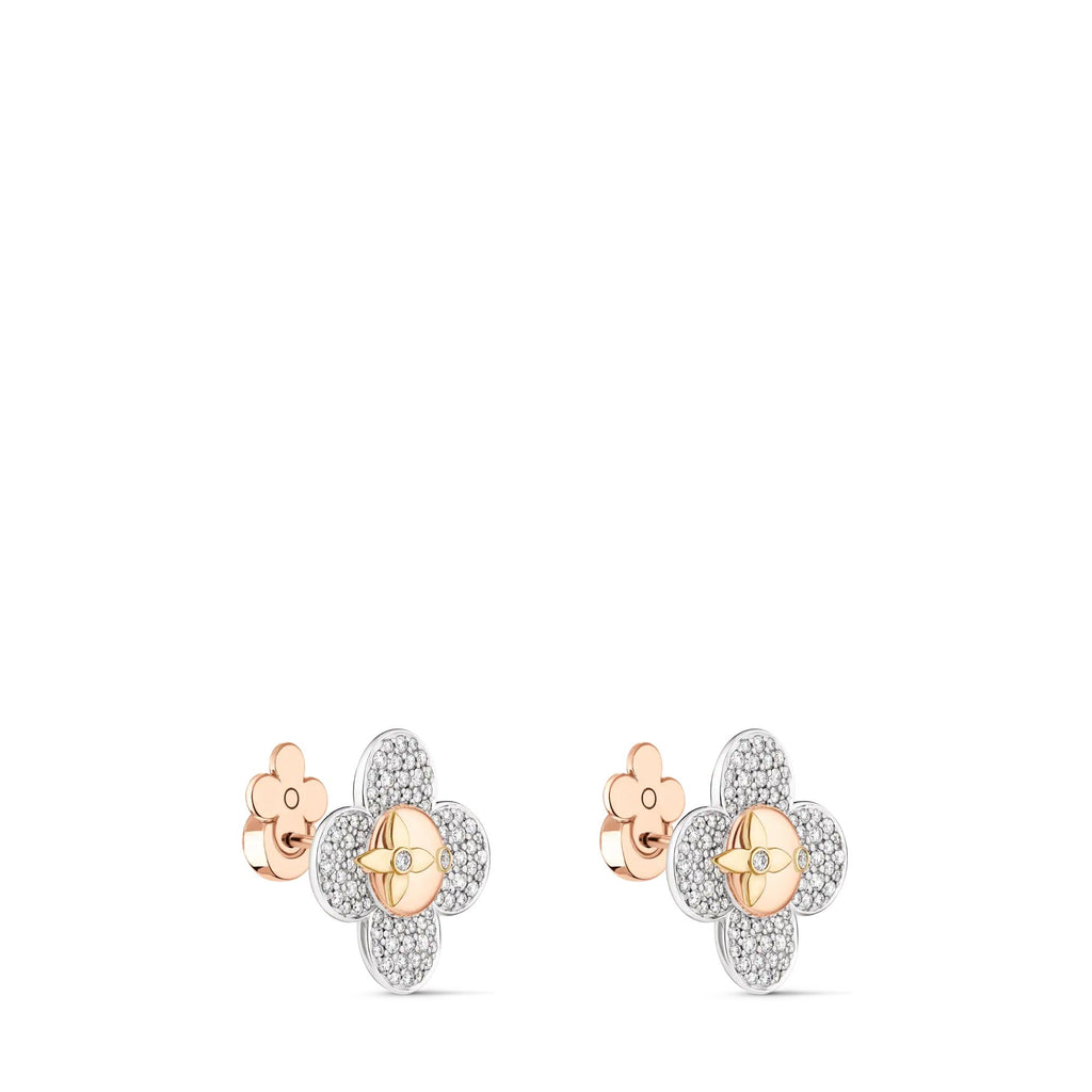 Vivienne Earrings, 3 Golds and Diamonds