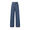 Monogram Embroidered Denim Skate Pants