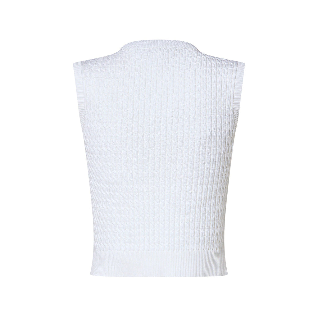 Monogram Drawstring Knit Top
