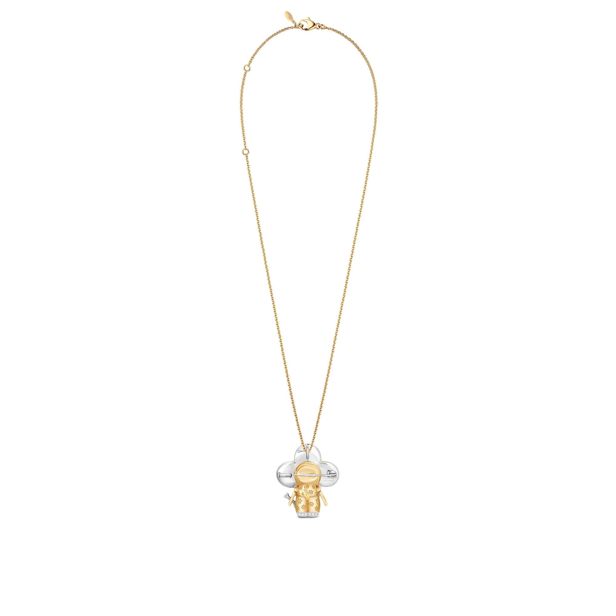 Vivienne Dog Pendant, Yellow Gold, White Gold, Lacquer, Diamonds & Colored Gemstones