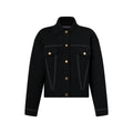 Denim-Effect Knit Jacket
