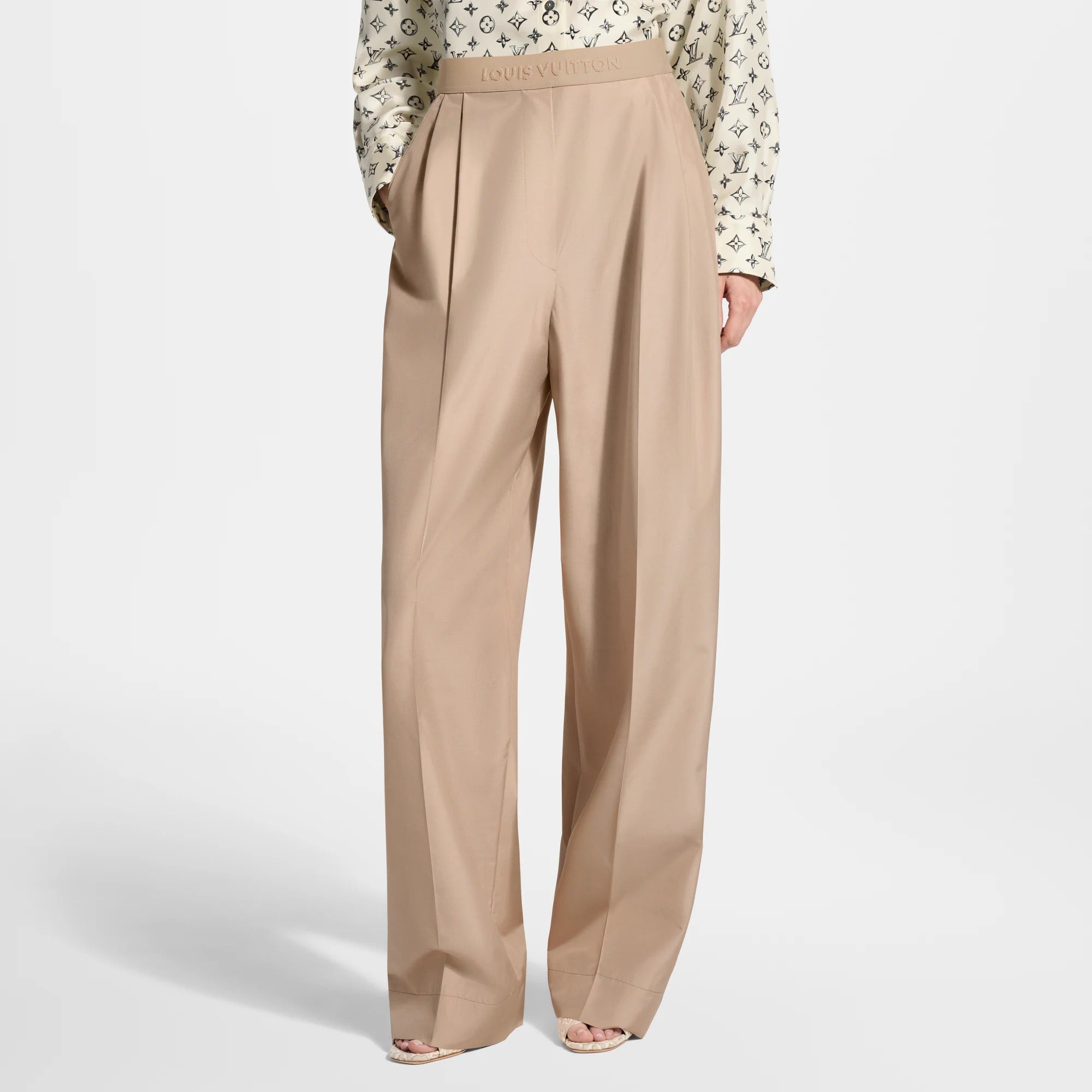 Tailored Wide-Leg Silk Pants