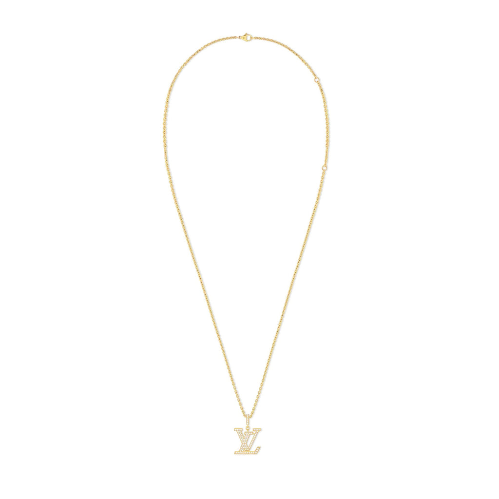 LV Medium Pendant, Yellow Gold And Diamonds