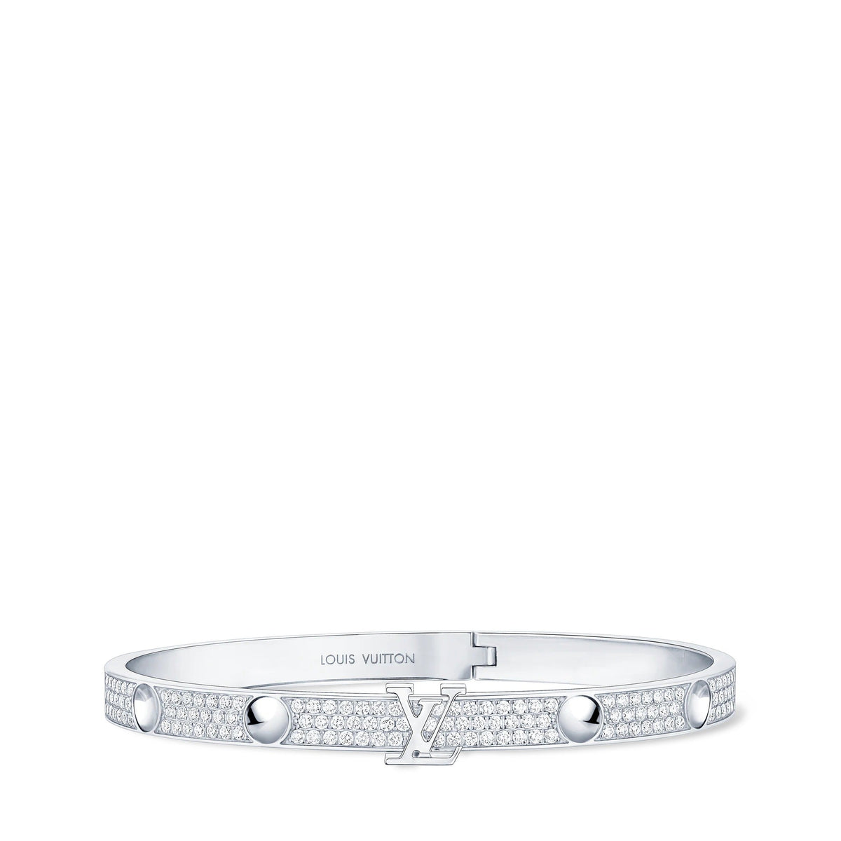 Empreinte Medium Bangle, White Gold and Diamonds