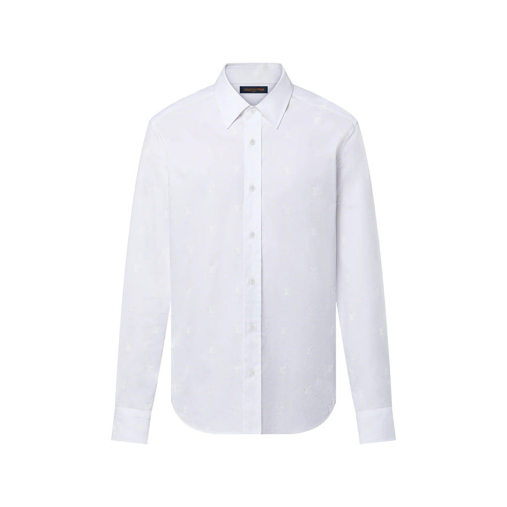 LV Blason Printed Long-Sleeved Cotton Shirt